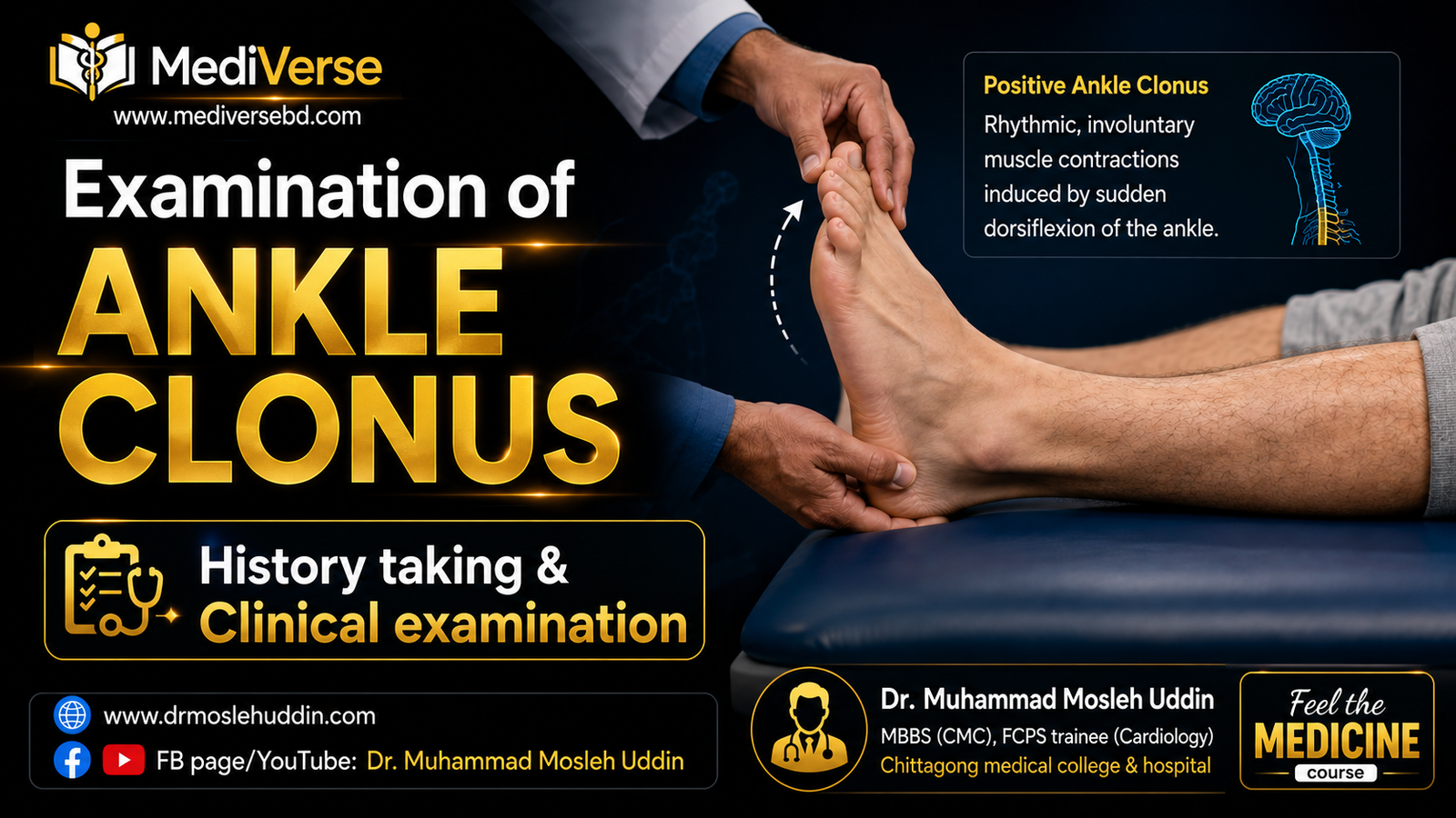 Examination of Ankle clonus